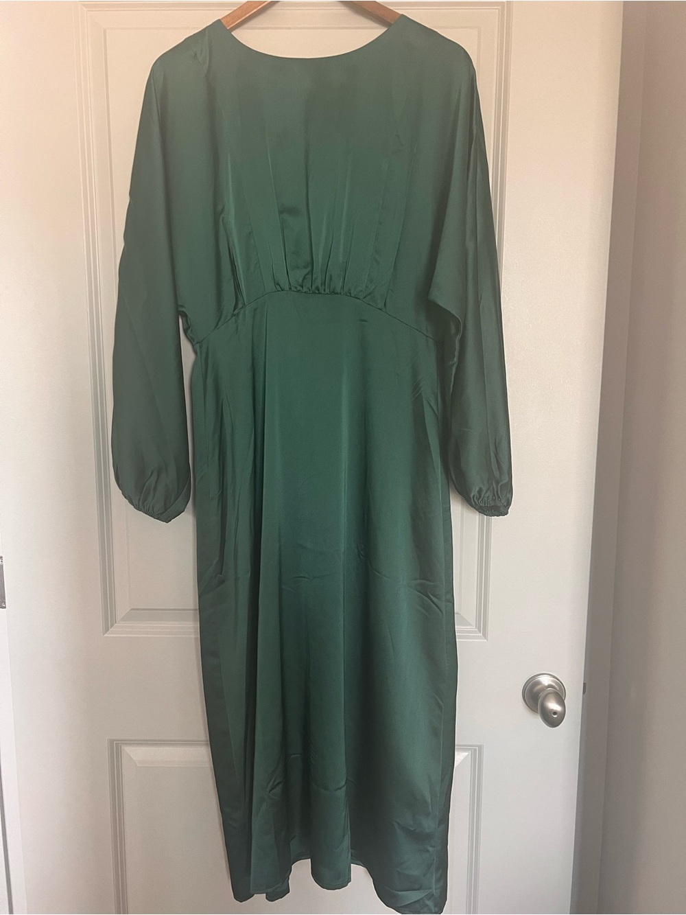 Sugarlips Forest Green Long Sleeve Midi Dress